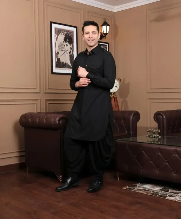 Royal Black Dhoti Salwar  Kurta