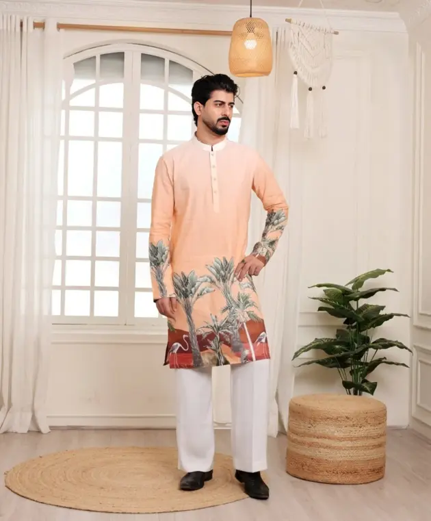 Sunset Tropical Kurta with Trouser