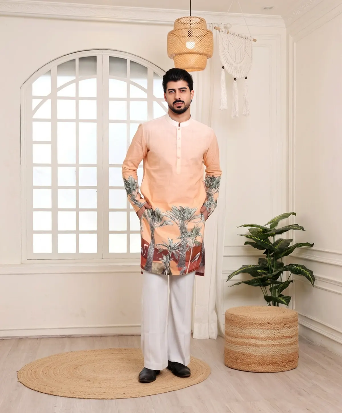 Sunset Tropical Kurta with Trouser - Image 2