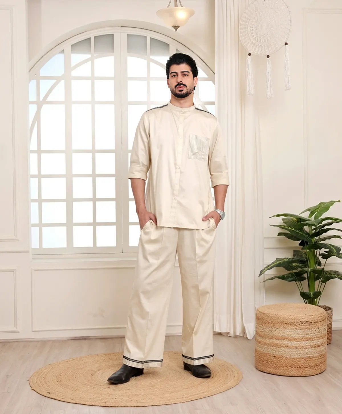 Urban Ivory Co-Ord Set For Men - Image 2