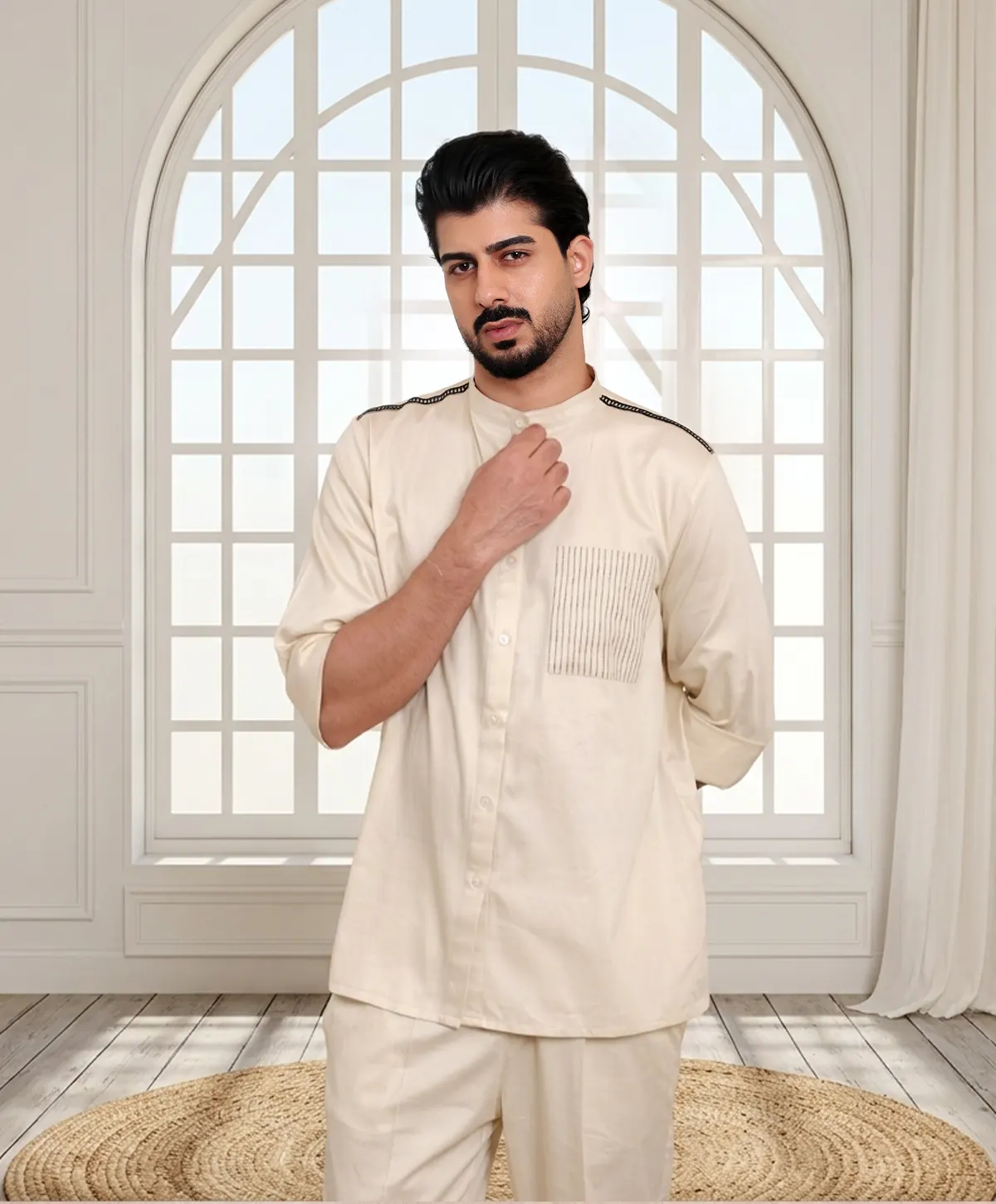 Urban Ivory Co-Ord Set For Men - Image 4