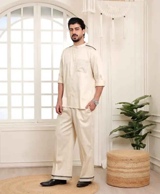 Urban Ivory Co-Ord Set  For Men