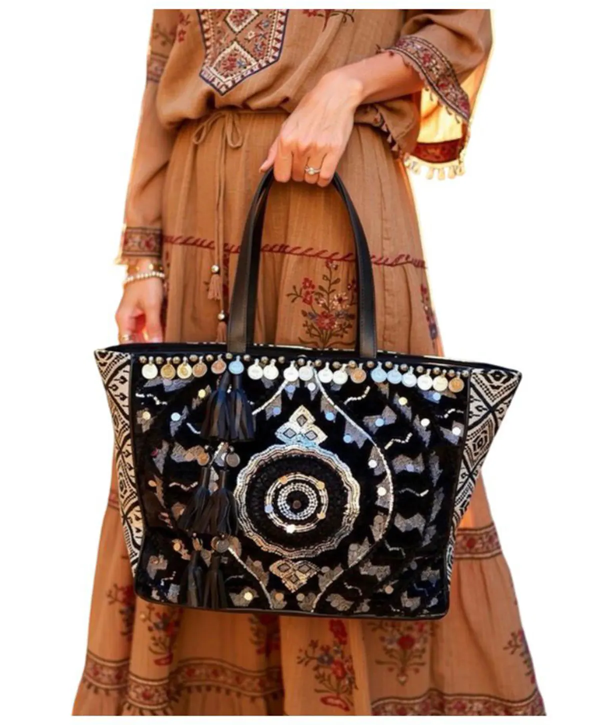 Bollywood Night Banjara Tote Bag (Black)