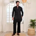 Nawab Regal Black Kurta with Salwar