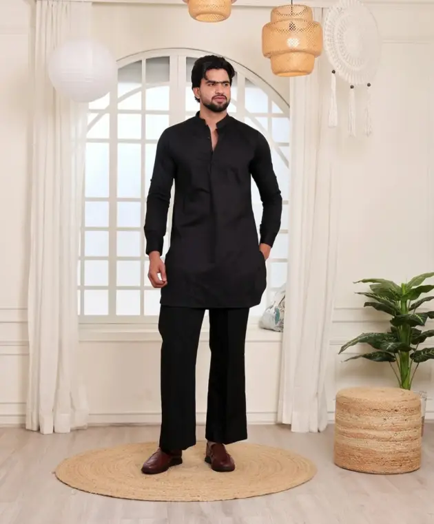 Nawab Regal Black Kurta  with Salwar