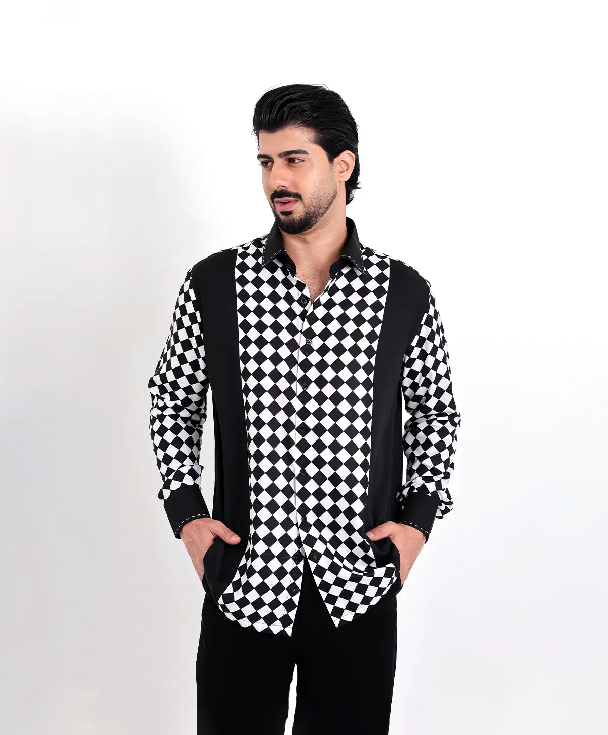 Black & White Geometrical Print Shirt