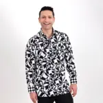Abstract Floral Black & White Shirt