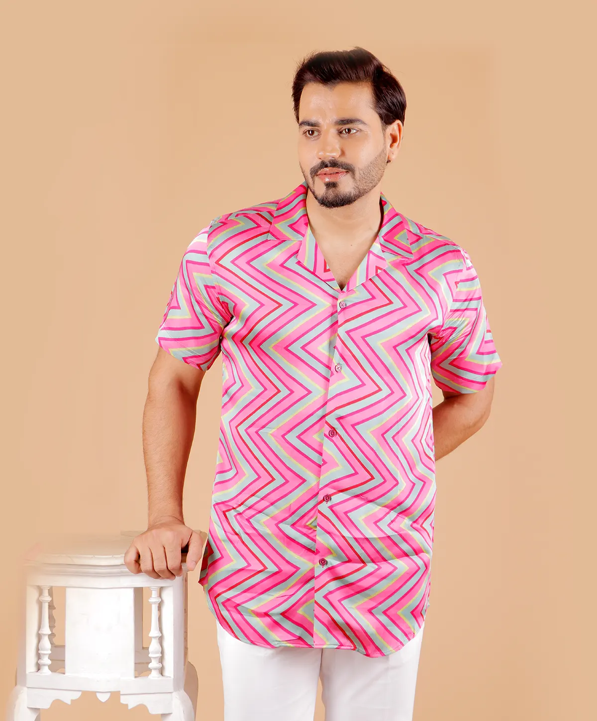 Candy Zig - Zag Cuban Shirt - Image 3