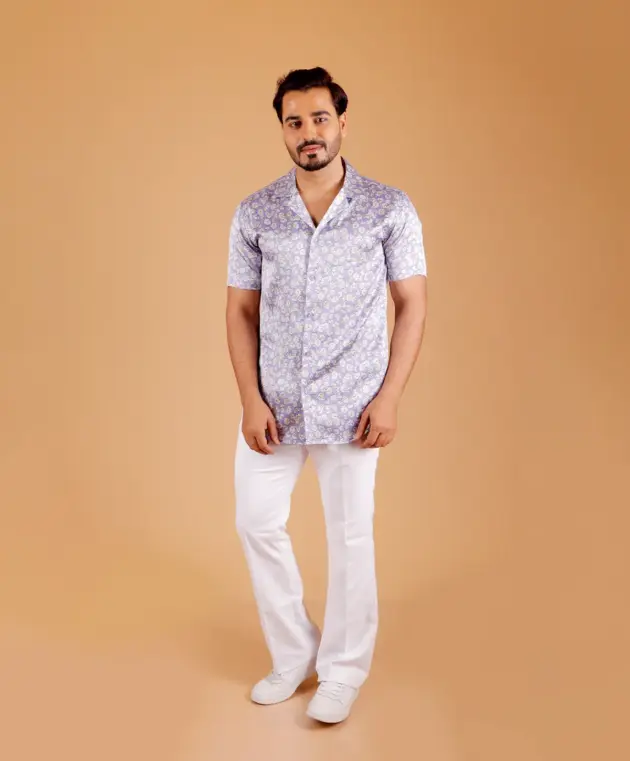 Lavender Bloom Cuban Shirt