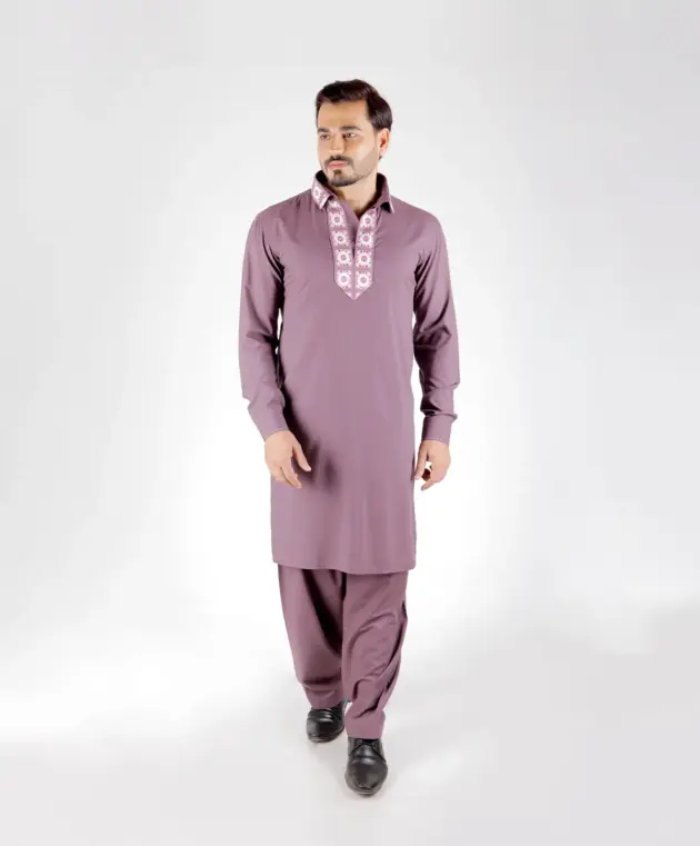 Mauve Mosaic Pathani Kurta