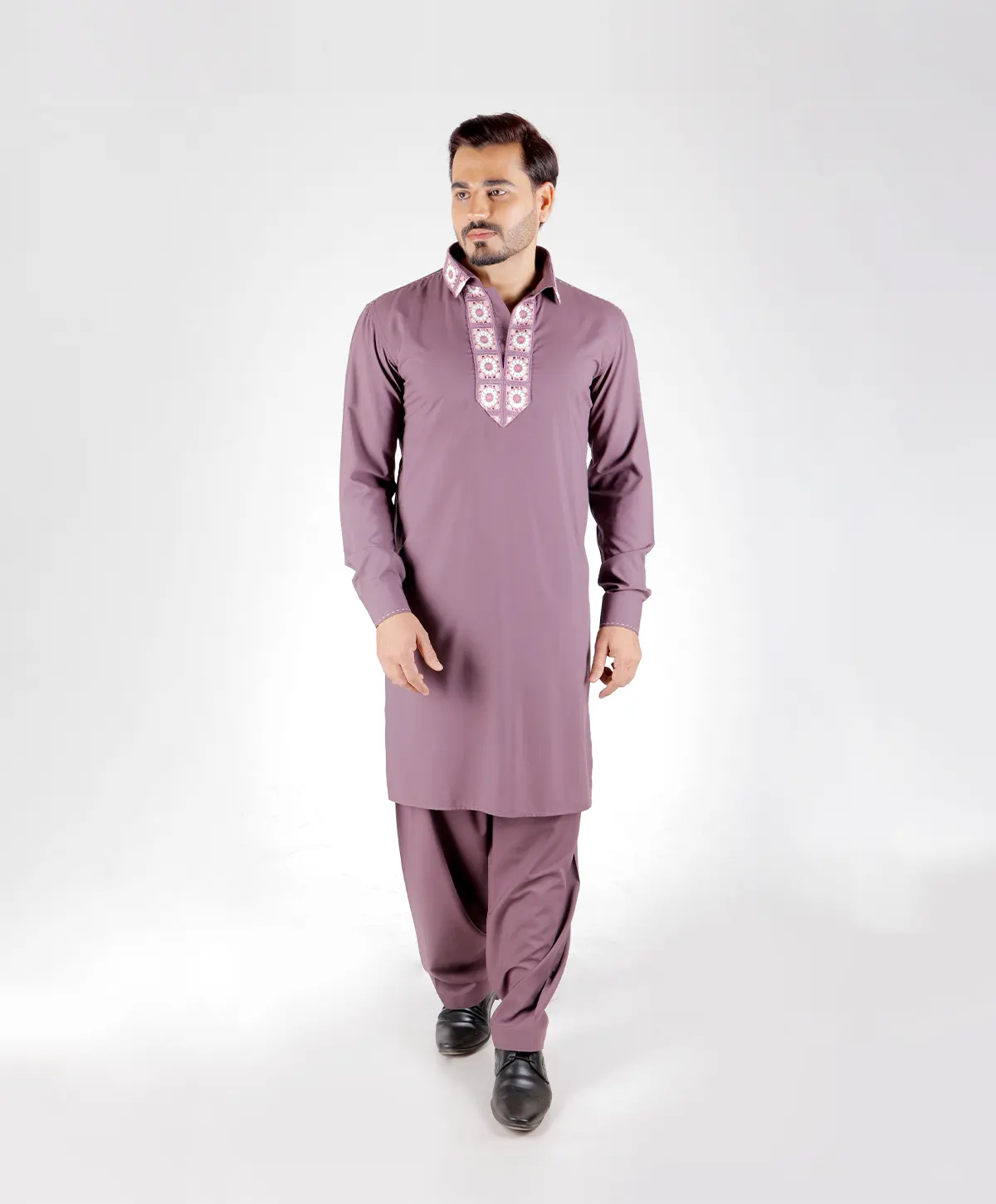 Mauve Mosaic Pathani Kurta