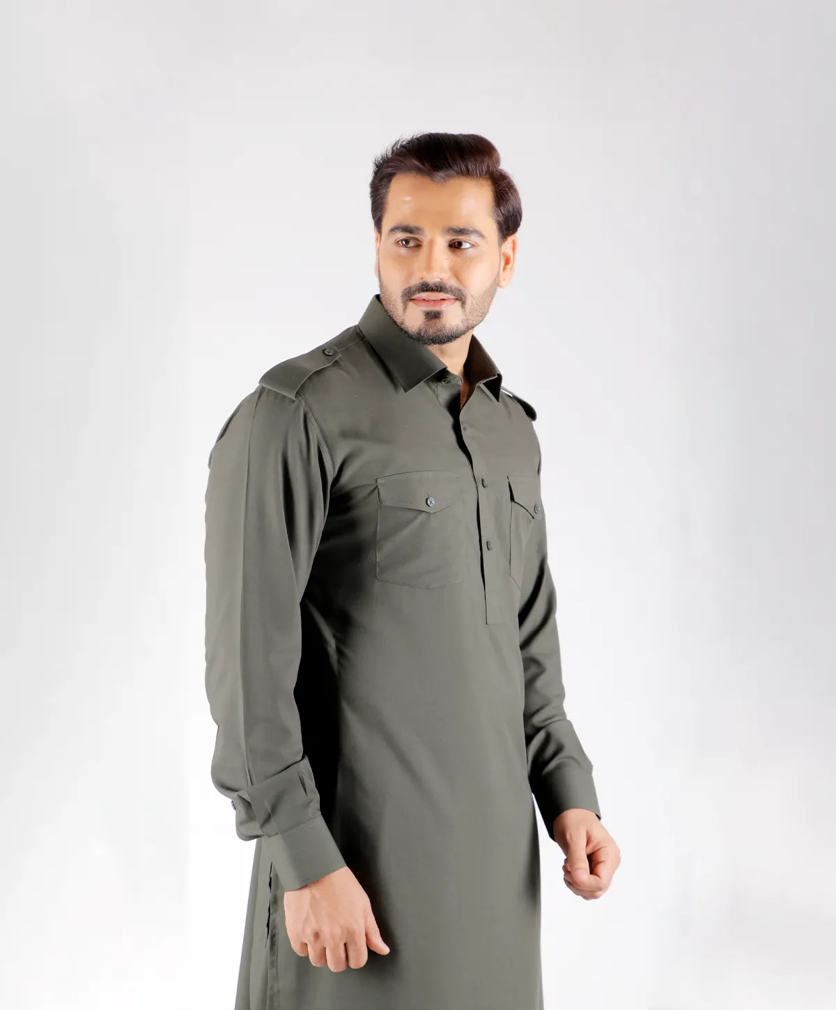 Olive Green Kurta Set - Image 2