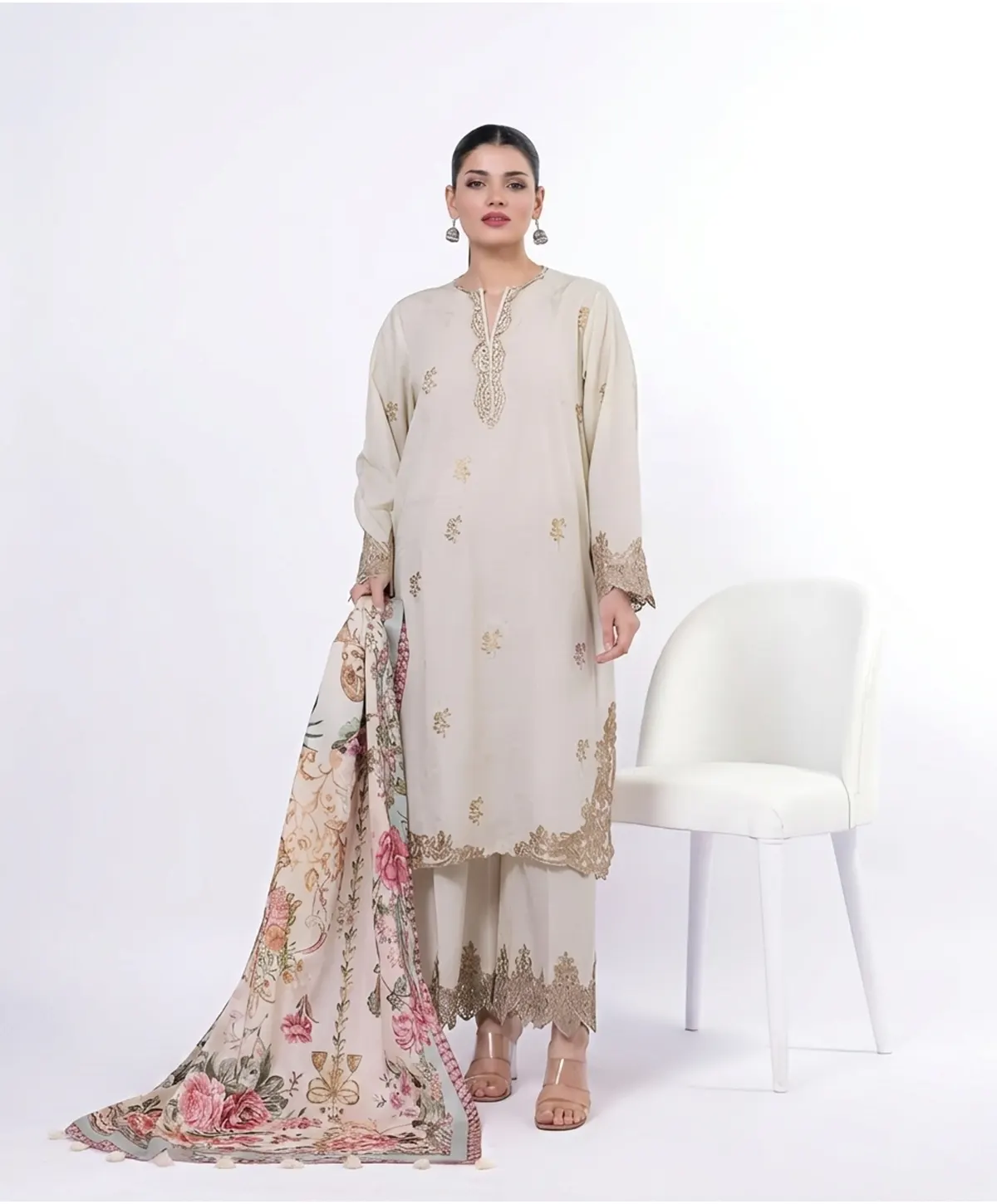 Khaadi Jacquard (Digital Print Dupatta)