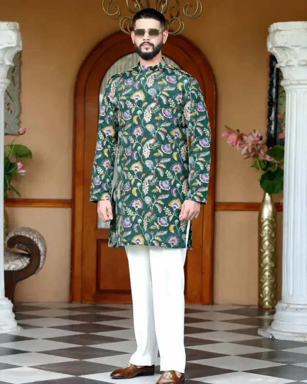 Bagh-e-Noor The Royal Garden Collection - Olive Green