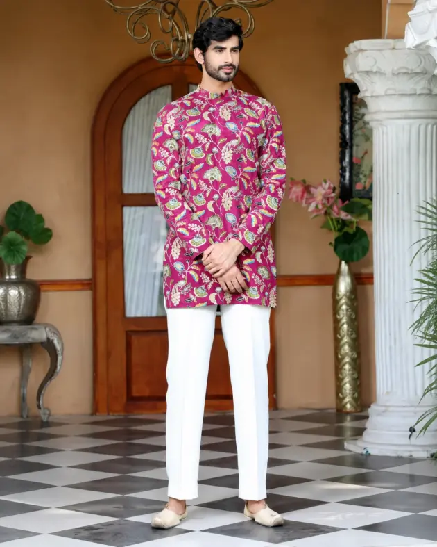 Bagh-e-Noor The Royal Garden Collection - Magenta color