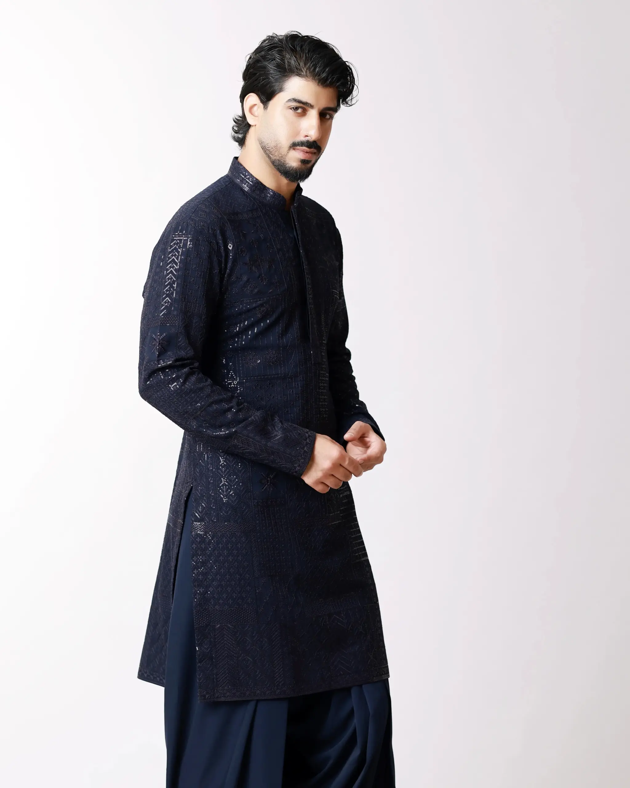 Noor-e-Navy kurta Set - Navy Blue - Image 5