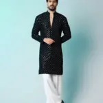 Nayanoir Syaah Mehfil Kurta - Black