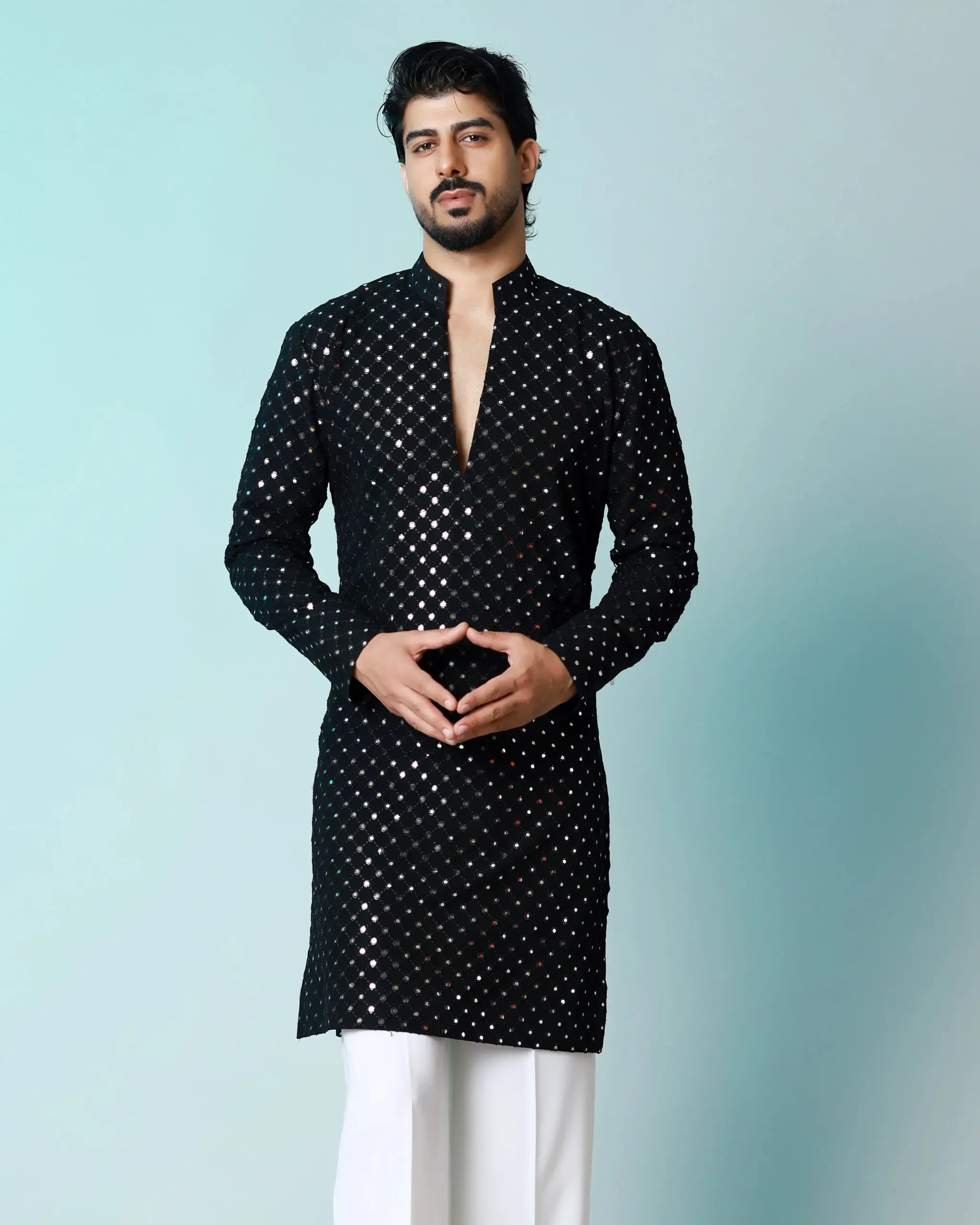 Nayanoir Syaah Mehfil Kurta - Black - Image 2