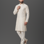 Nayanoir Silver  Matrix Kurta Set - Top and Bottom