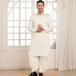 Rajwada Salwar Kurta - Top and Bottom - Off White