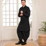 Rajwada Salwar Kurta - Top and Bottom - Black