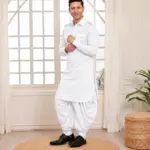 Rajwada Salwar Kurta - Top and Bottom - Pearl White