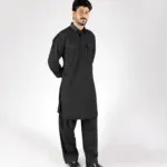 Royale Kurta Set - Top and Bottom - Black