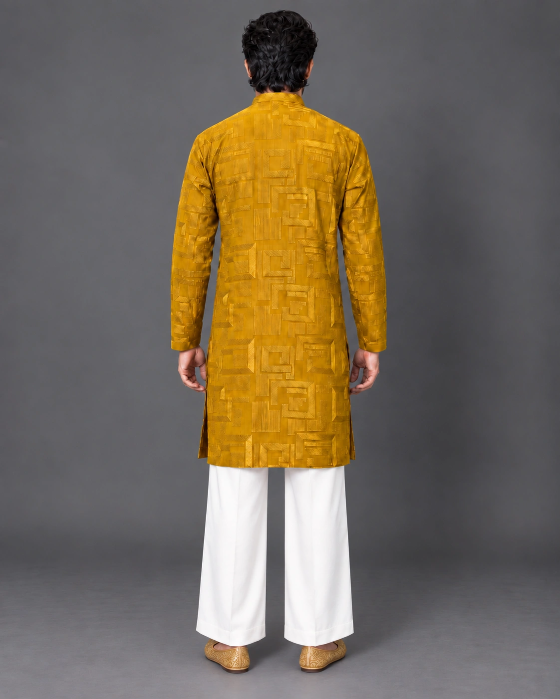 Nayanoir Amber Matrix Kurta Set - Top and Bottom - Image 3