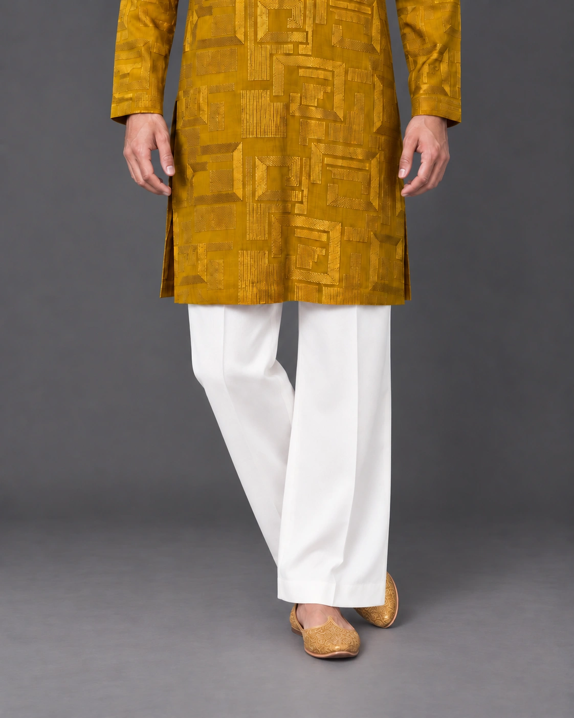Nayanoir Amber Matrix Kurta Set - Top and Bottom - Image 4