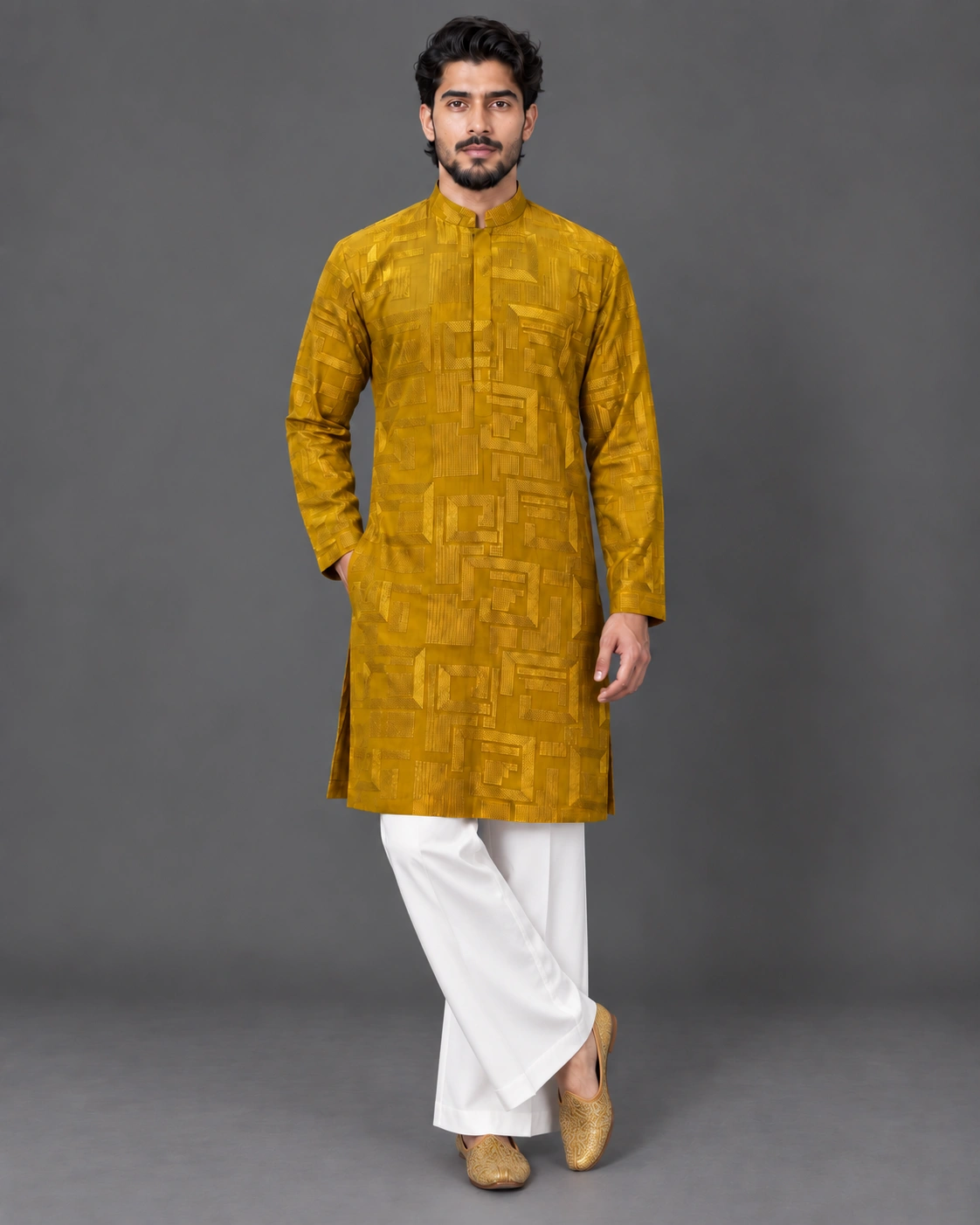 Nayanoir Amber Matrix Kurta Set - Top and Bottom