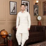 Royal Dhoti Salwar Kurta - Top and Bottom - Off-White