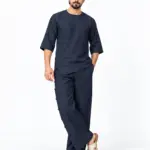 Veloura Co-ord Set - Navy Blue
