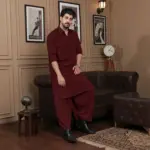 Farshi Salwar Kurta - Top and Bottom - Mahroon