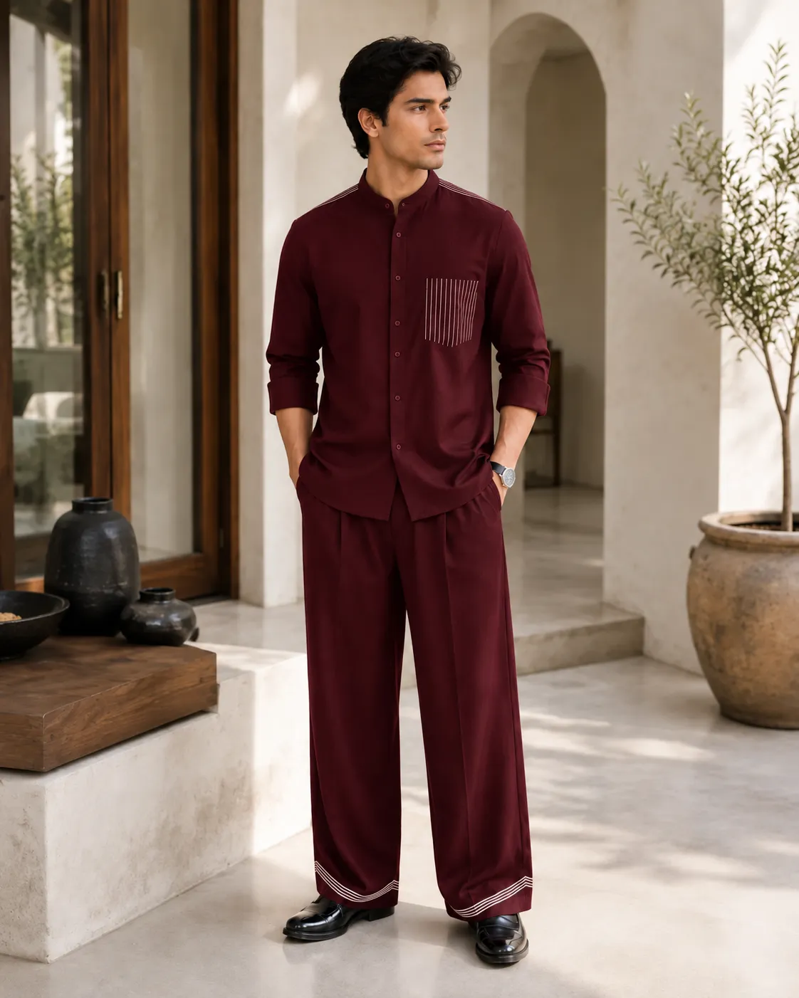 Urban Co-Ord Set - Mahroon - Image 2