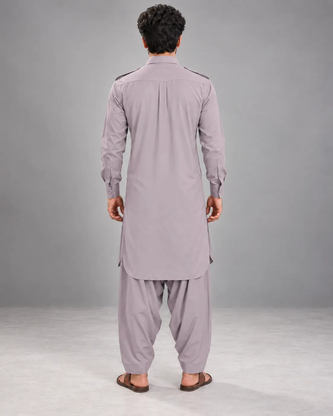 Pathani Kurta Salwar Set - Lilac - Image 3