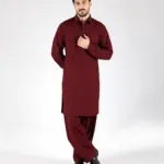 Royale Kurta Set - Top and Bottom - Mahroon