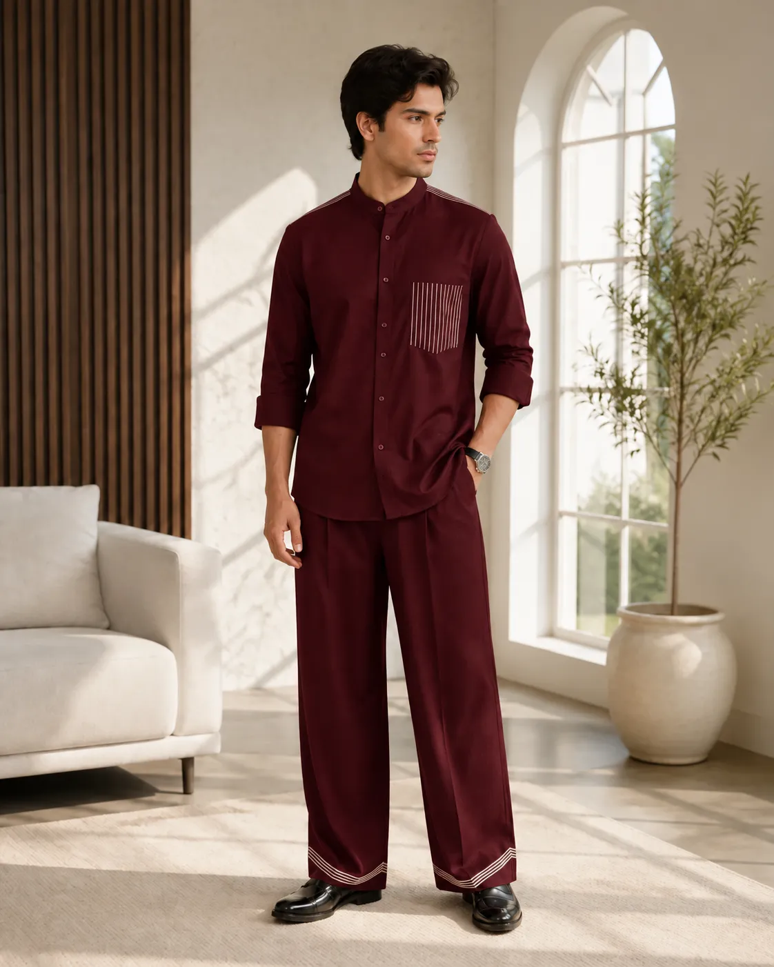 Urban Co-Ord Set - Mahroon