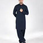 Royale Kurta Set - Top and Bottom - Navy Blue