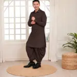 Rajwada Salwar Kurta - Top and Bottom - Chocolate