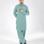 Royale Kurta Set - Top and Bottom - Aqua