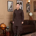 Royal Dhoti Salwar Kurta - Top and Bottom - Chocolate