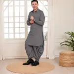 Rajwada Salwar Kurta - Top and Bottom -Grey