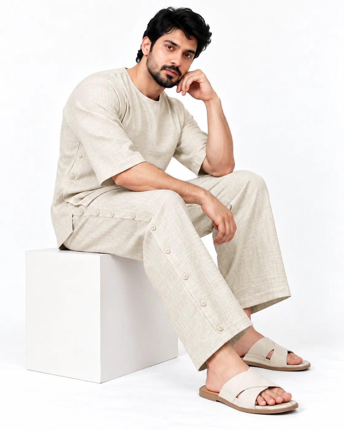 Veloura Co-ord Set - Off White - Image 2
