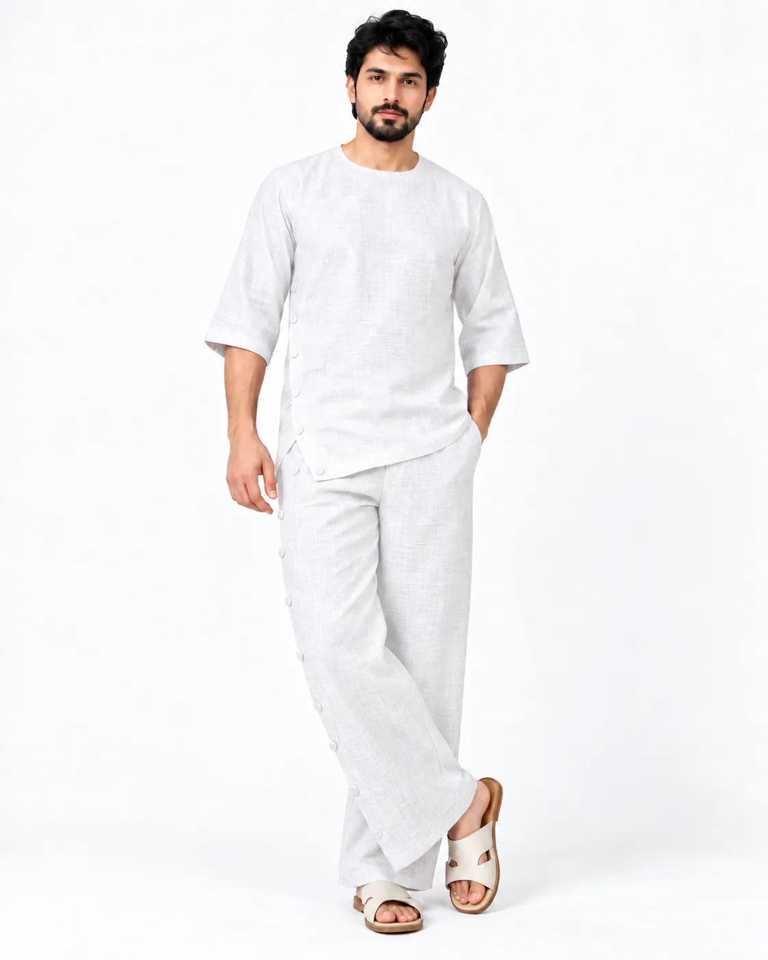 Veloura Co-ord Set - Pearl White