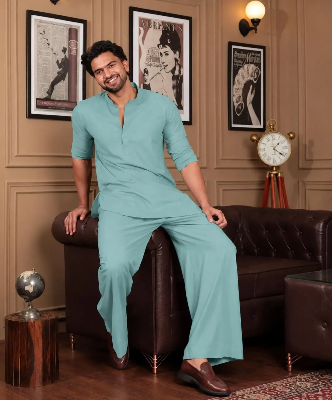 Smart Co-Ord Set - Aqua - Image 2