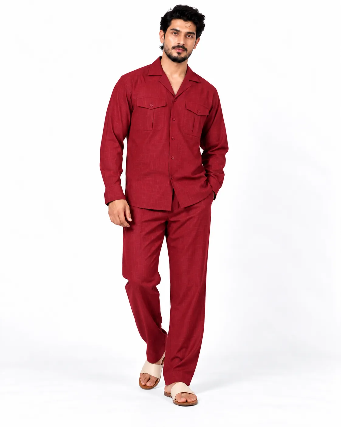 NayaNoir Drift Co-ord Set - Mahroon