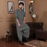 Farshi Salwar Kurta - Top and Bottom - Grey