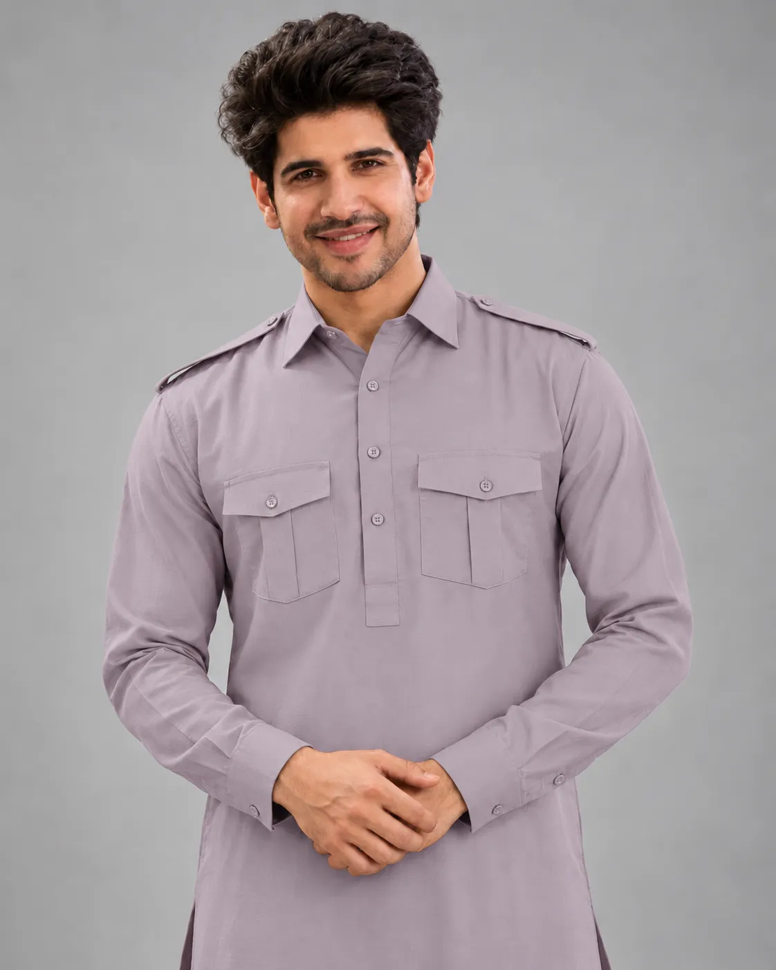 Pathani Kurta Salwar Set - Lilac - Image 2