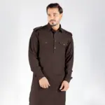 Classic Kurta Set - Top and Bottom - Chocolate