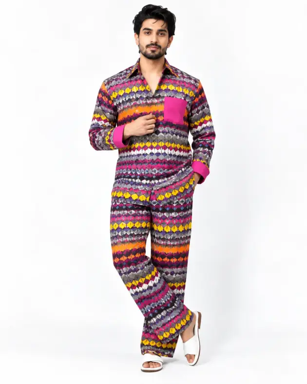 Zig-Zag Co-Ord Unisex - Top and Bottom - Multicolor